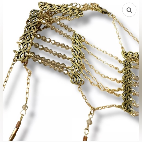 Free People Ariana Ost Lotus Layered Gold Choker - Picture 3 of 6